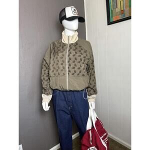 New Balance Unisex Brown Windbreaker Running Athletic Jacket NB All Over Print M